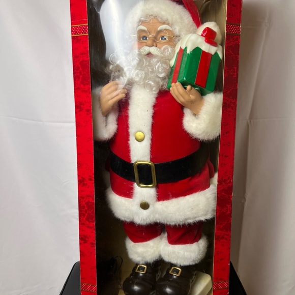 Vintage Animated‎ Santa Claus With Present 24" Trim A Home Illuminated w box - Picture 1 of 7
